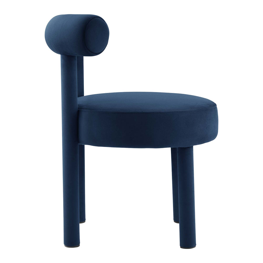 Halcyon Performance Velvet Dining Chair in Midnight Blue