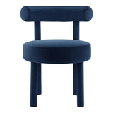 Halcyon Performance Velvet Dining Chair in Midnight Blue
