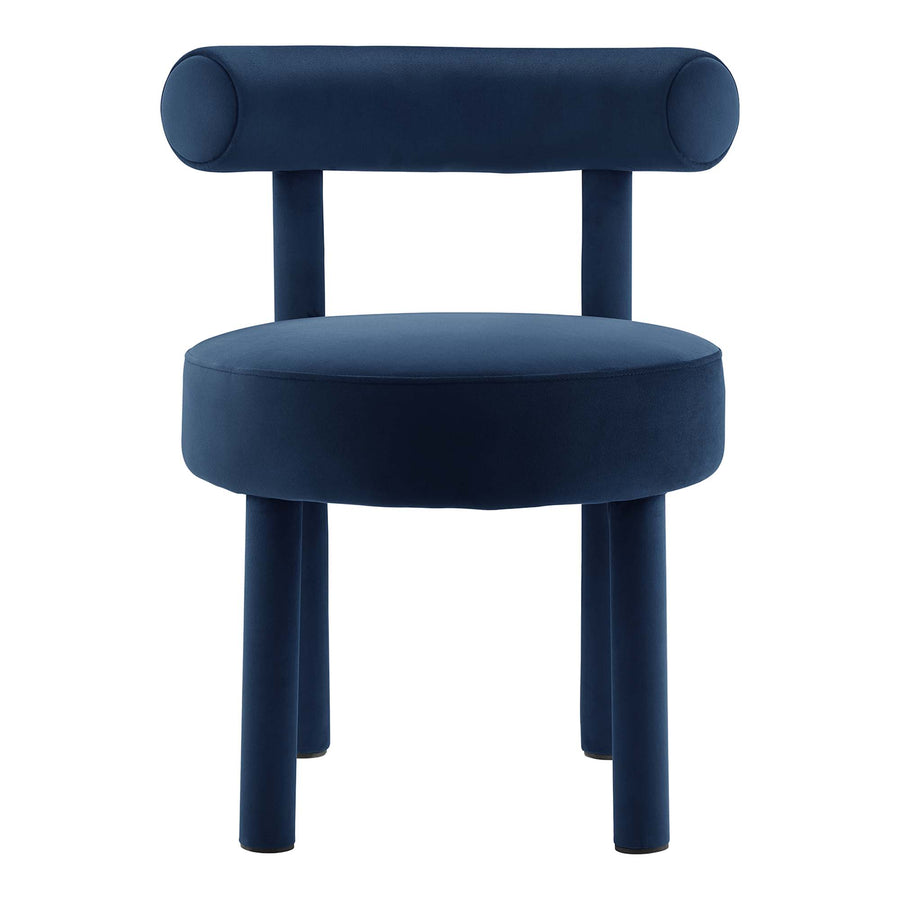 Halcyon Performance Velvet Dining Chair in Midnight Blue