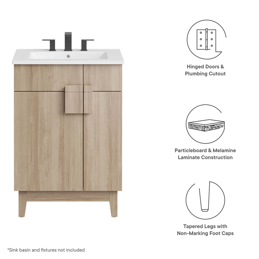 Summit 24" Bathroom Vanity Cabinet (Sink Basin Not Included) in Oak