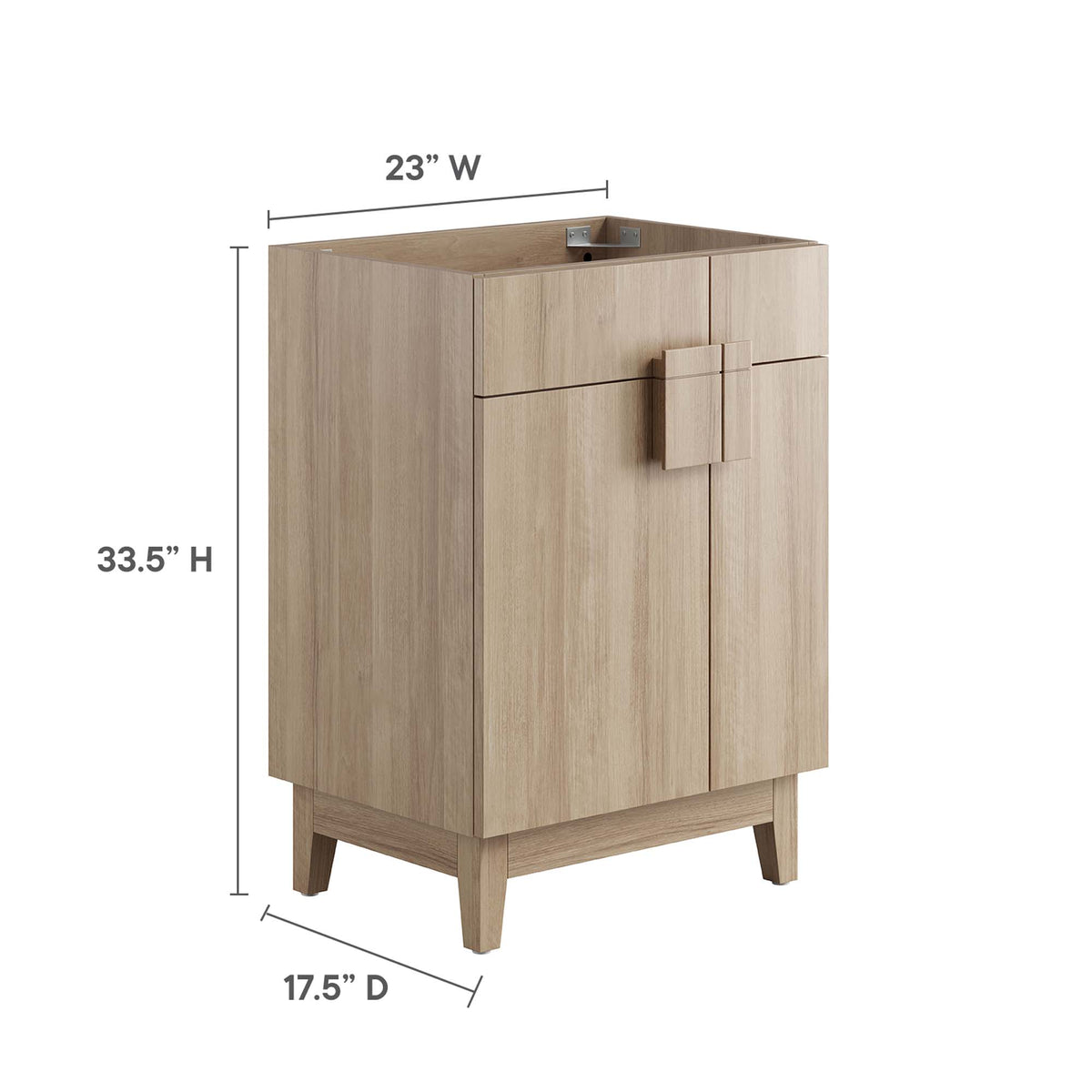 Miles 24" Bathroom Vanity Cabinet (Sink Basin Not Included) in Oak