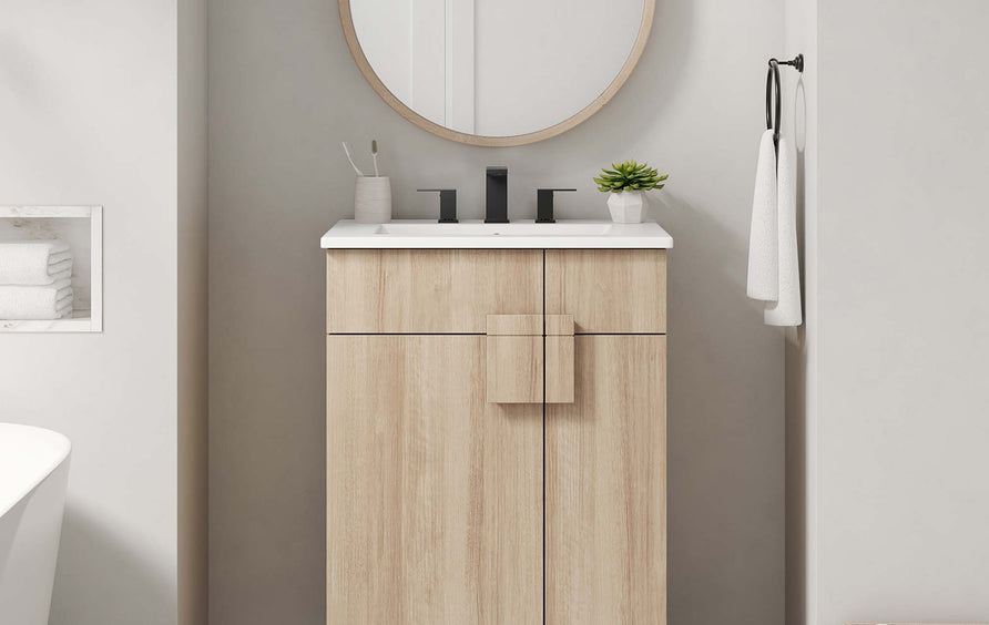 Summit 24" Bathroom Vanity Cabinet (Sink Basin Not Included) in Oak