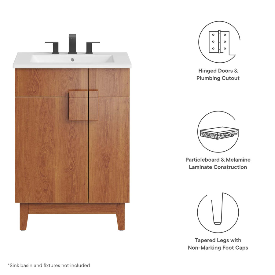 Summit 24" Bathroom Vanity Cabinet (Sink Basin Not Included) in Walnut