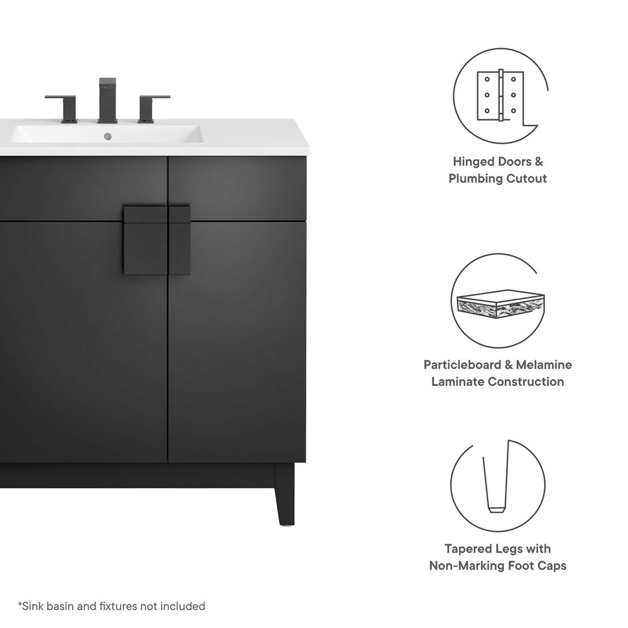 Summit 36" Bathroom Vanity Cabinet (Sink Basin Not Included) in Black