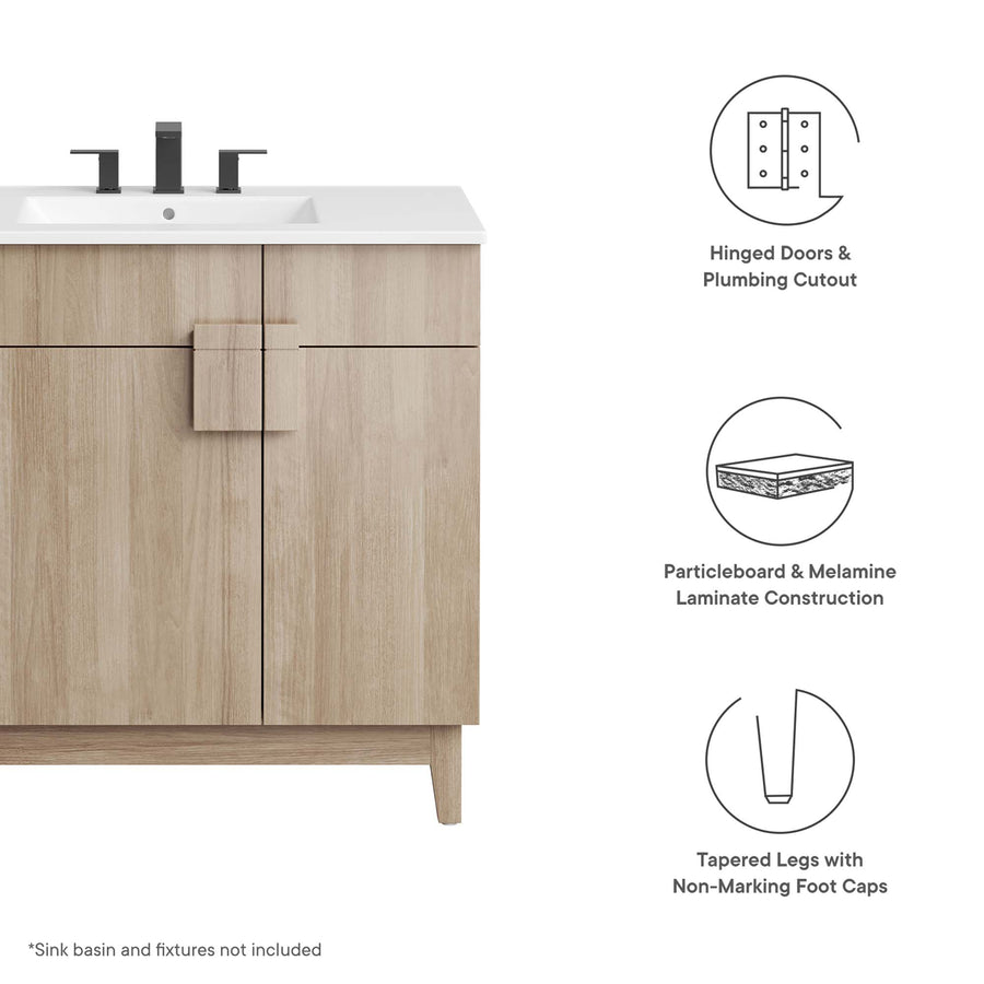 Summit 36" Bathroom Vanity Cabinet (Sink Basin Not Included) in Oak