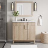 Summit 36" Bathroom Vanity Cabinet (Sink Basin Not Included) in Oak