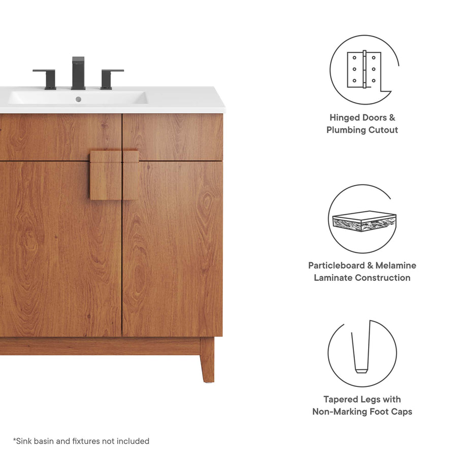 Summit 36" Bathroom Vanity Cabinet (Sink Basin Not Included) in Walnut