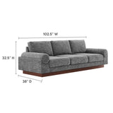 Seamus Upholstered Fabric Sofa in Gray