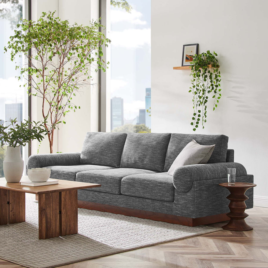 Seamus Upholstered Fabric Sofa in Gray