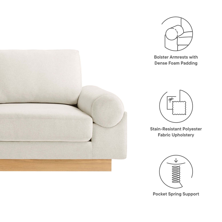 Seamus Upholstered Fabric Sofa in Ivory