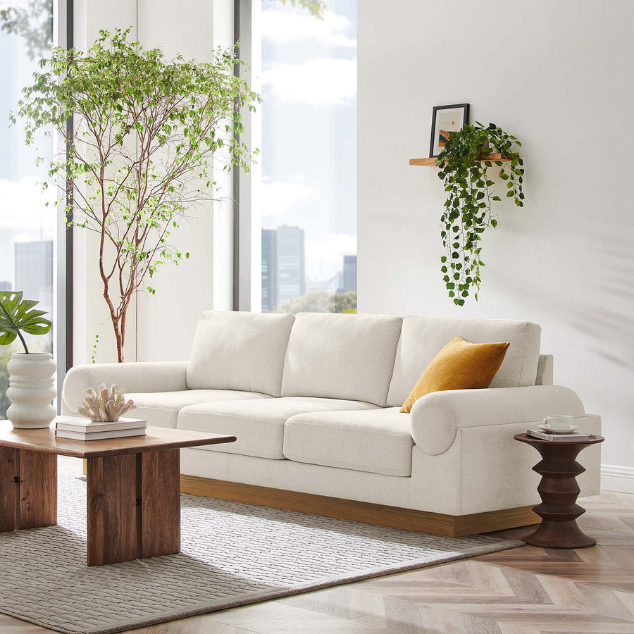 Seamus Upholstered Fabric Sofa in Ivory