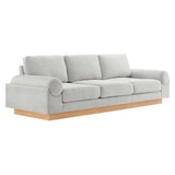 Seamus Upholstered Fabric Sofa in Light Gray