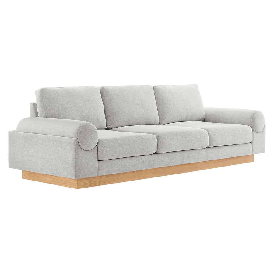 Seamus Upholstered Fabric Sofa in Light Gray
