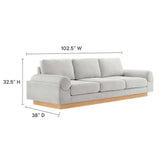Seamus Upholstered Fabric Sofa in Light Gray