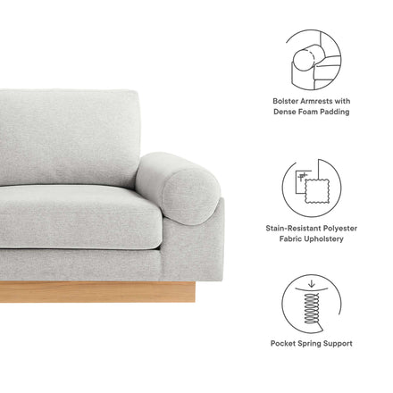 Oasis Upholstered Fabric Sofa in Light Gray