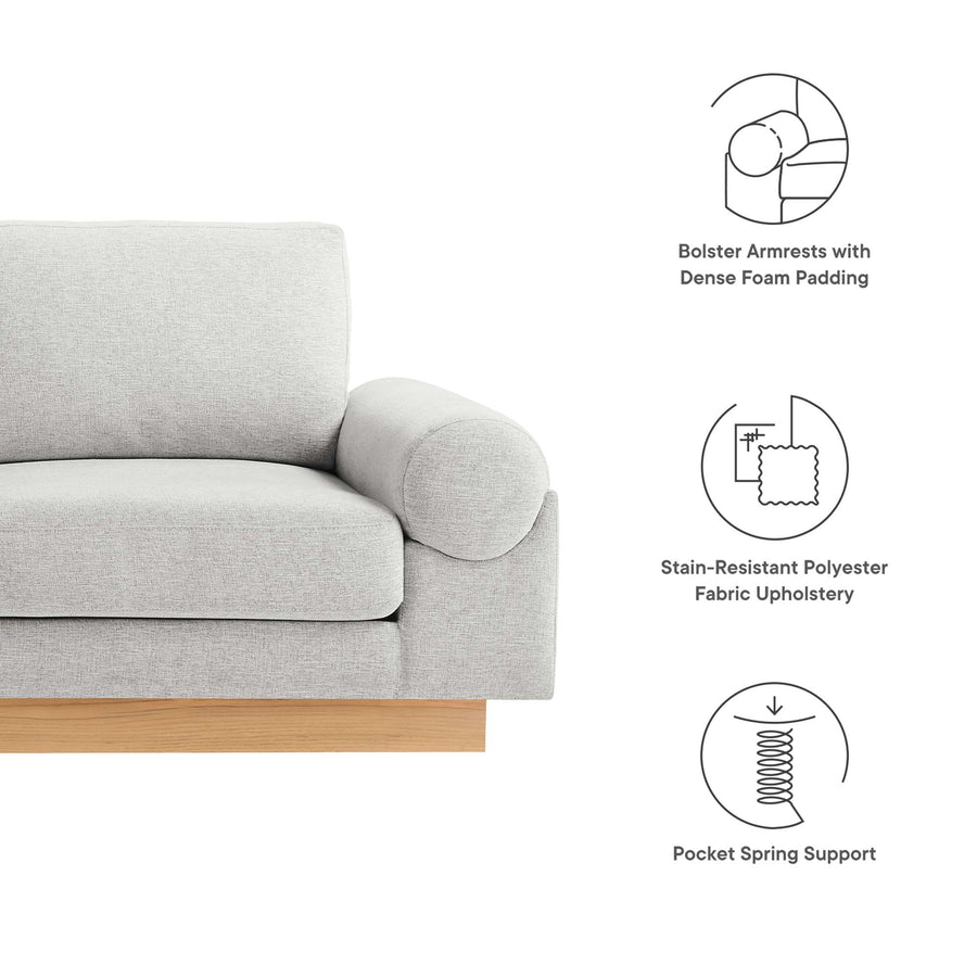 Seamus Upholstered Fabric Sofa in Light Gray