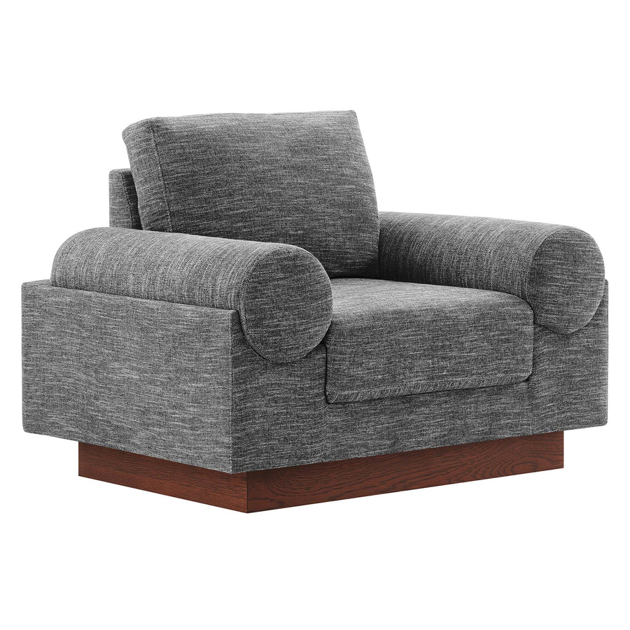 Seamus Upholstered Fabric Armchair in Gray