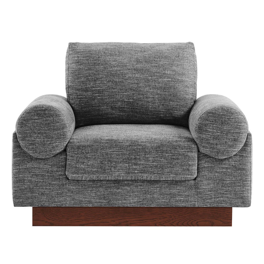 Seamus Upholstered Fabric Armchair in Gray