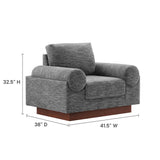 Seamus Upholstered Fabric Armchair in Gray
