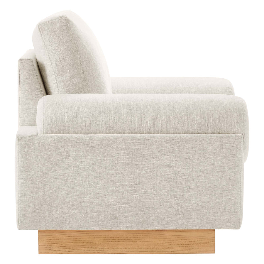 Seamus Upholstered Fabric Armchair in Ivory