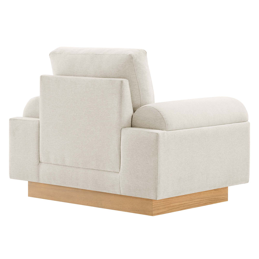 Seamus Upholstered Fabric Armchair in Ivory
