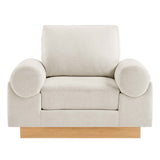 Seamus Upholstered Fabric Armchair in Ivory