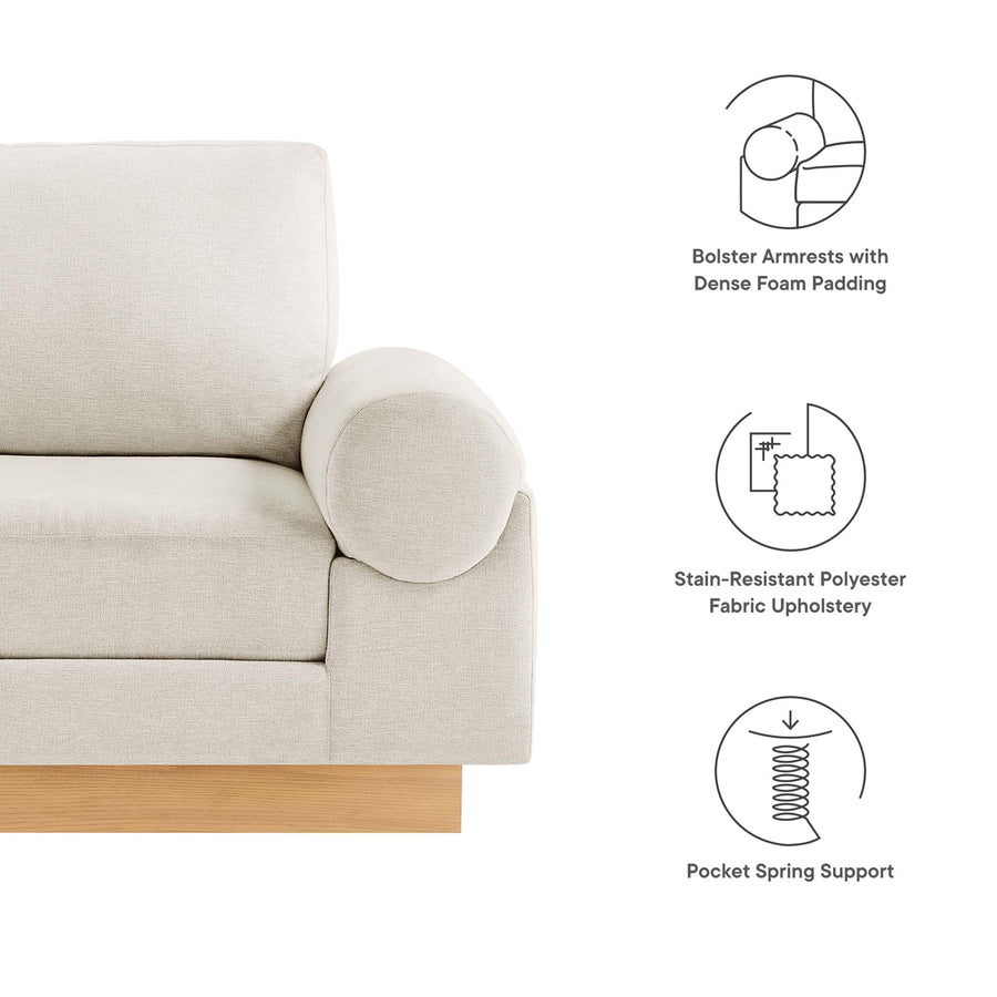 Seamus Upholstered Fabric Armchair in Ivory