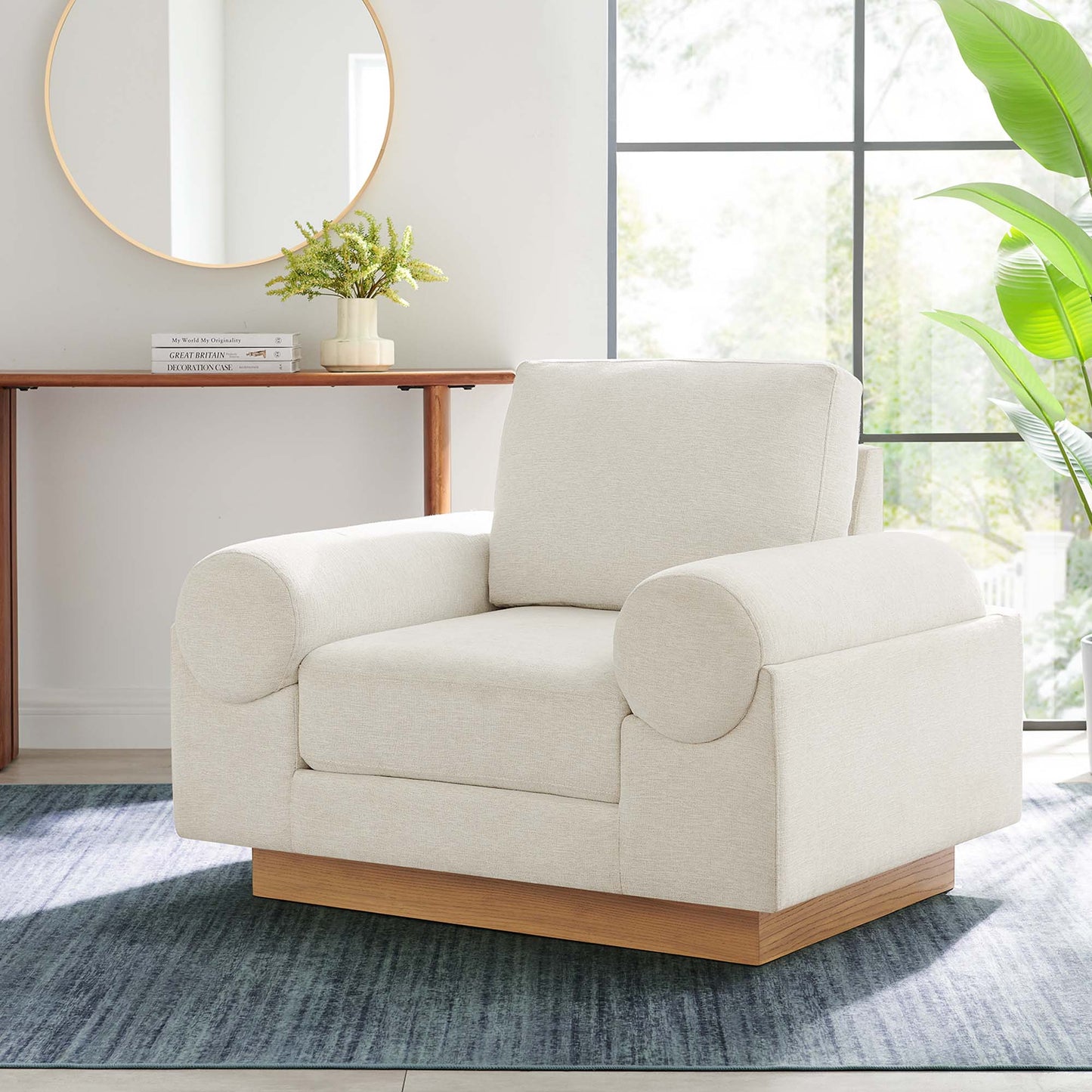 Oasis Upholstered Fabric Armchair by Furniture For America