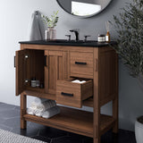 Tramontana 36" Wood Bathroom Vanity Cabinet (Sink Basin Not Included) in Walnut