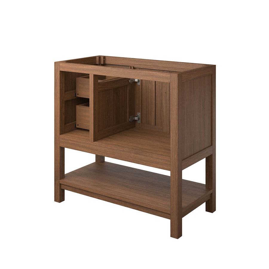 Tramontana 36" Wood Bathroom Vanity Cabinet (Sink Basin Not Included) in Walnut