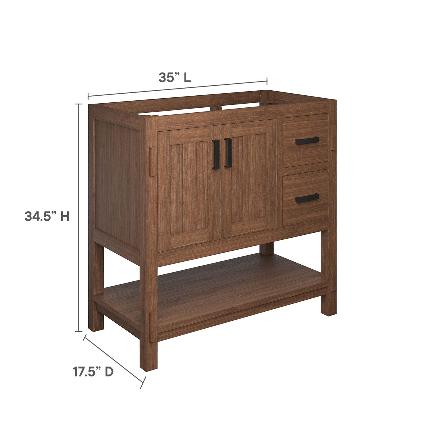 Ashlyn 36" Wood Bathroom Vanity Cabinet (Sink Basin Not Included) by Furniture For America