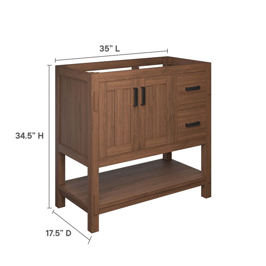 Tramontana 36" Wood Bathroom Vanity Cabinet (Sink Basin Not Included) in Walnut