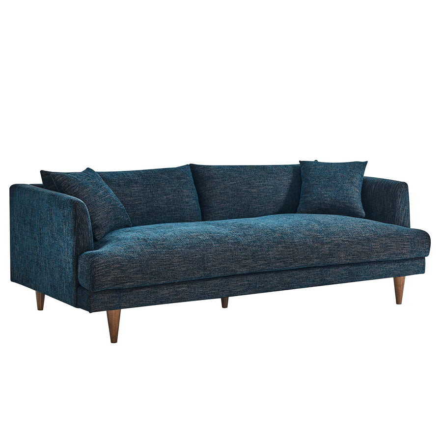 Manor Down Filled Overstuffed Sofa in Navy Fabric