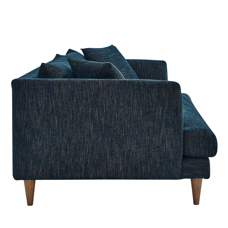 Manor Down Filled Overstuffed Sofa in Navy Fabric