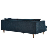 Manor Down Filled Overstuffed Sofa in Navy Fabric