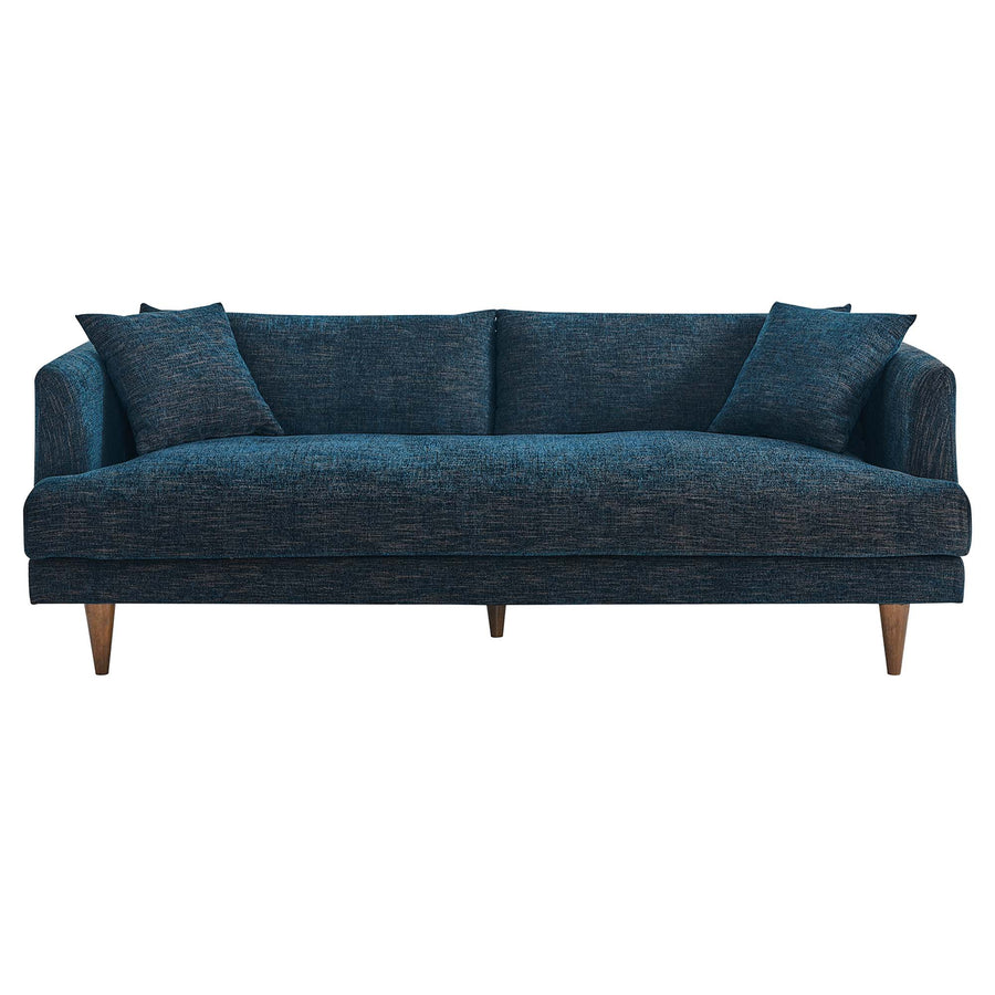 Manor Down Filled Overstuffed Sofa in Navy Fabric