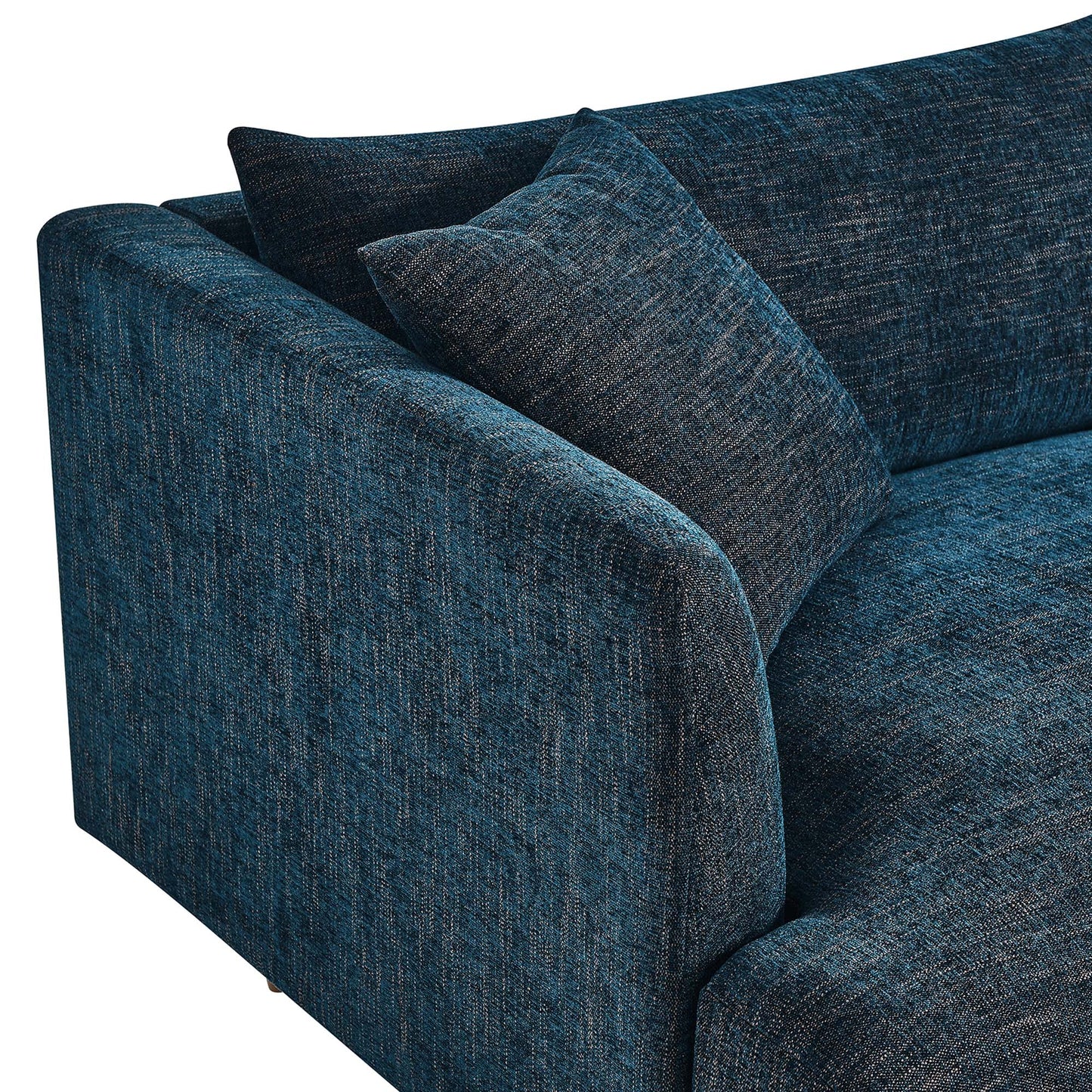 Manor Down Filled Overstuffed Sofa in Navy Fabric