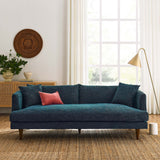 Manor Down Filled Overstuffed Sofa in Navy Fabric