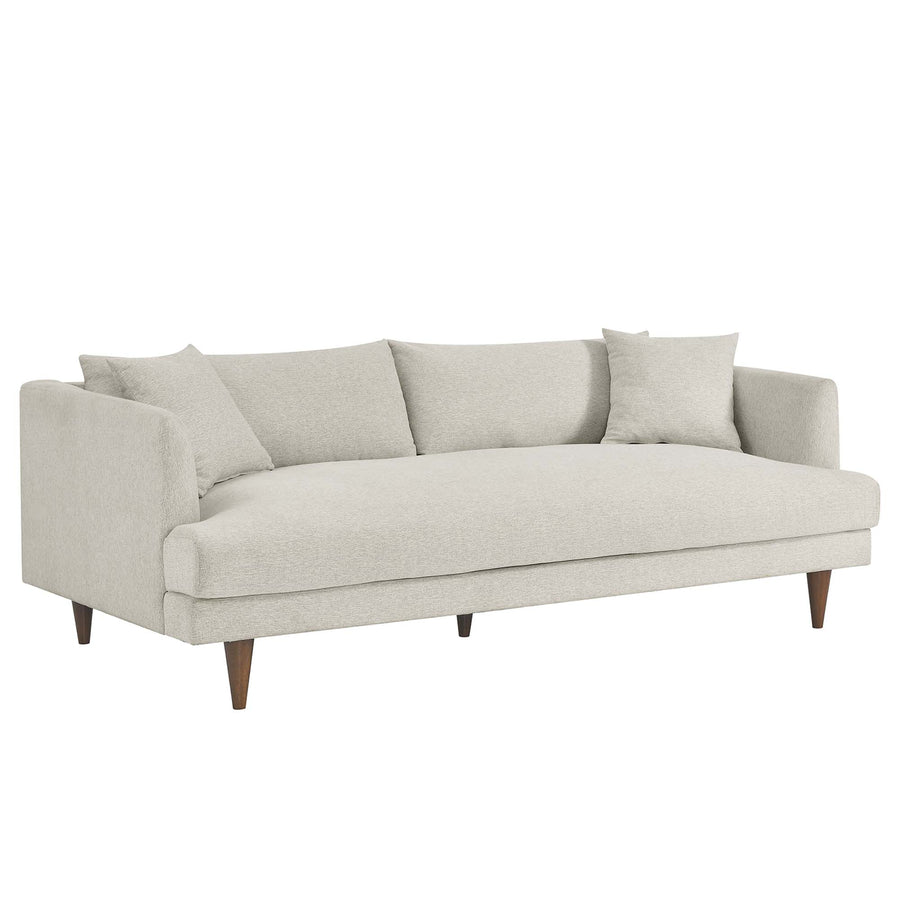 Manor Down Filled Overstuffed Sofa in Ivory Fabric