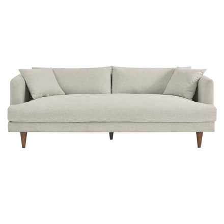 Zoya Down Filled Overstuffed Sofa in Ivory Fabric