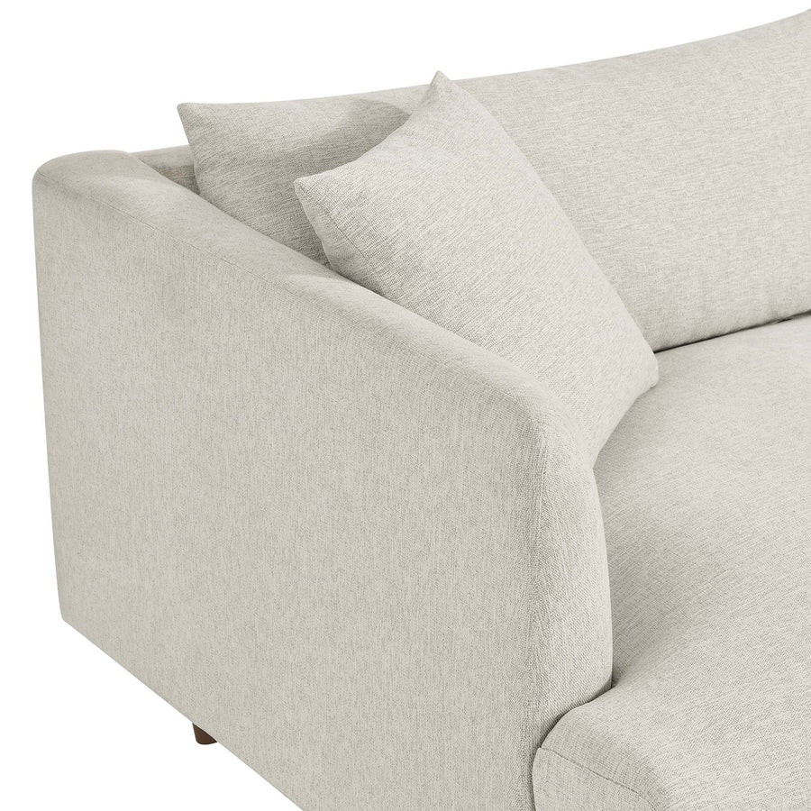 Manor Down Filled Overstuffed Sofa in Ivory Fabric
