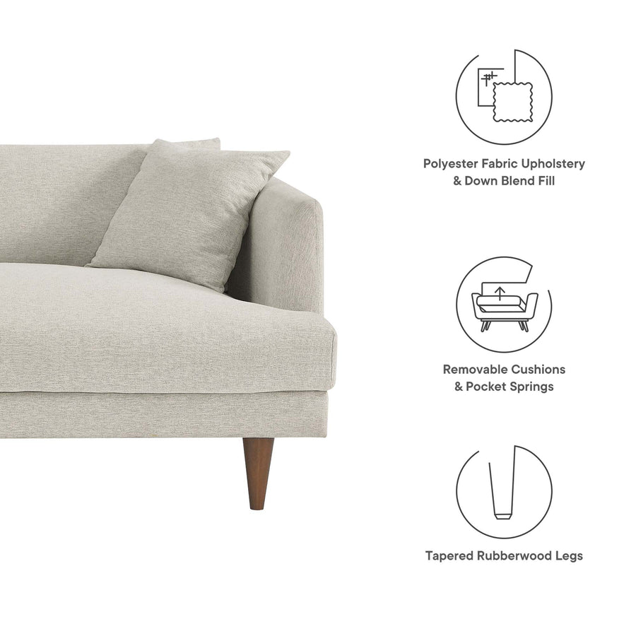 Manor Down Filled Overstuffed Sofa in Ivory Fabric