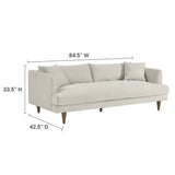 Manor Down Filled Overstuffed Sofa in Ivory Fabric