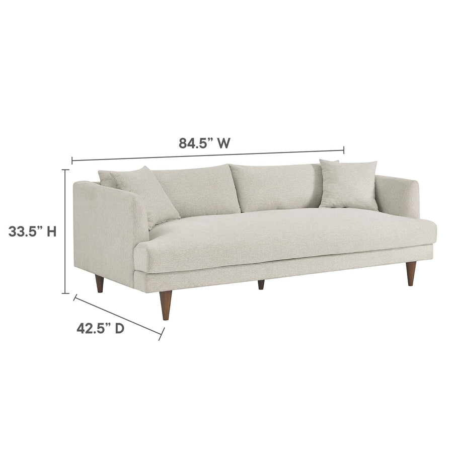 Manor Down Filled Overstuffed Sofa in Ivory Fabric