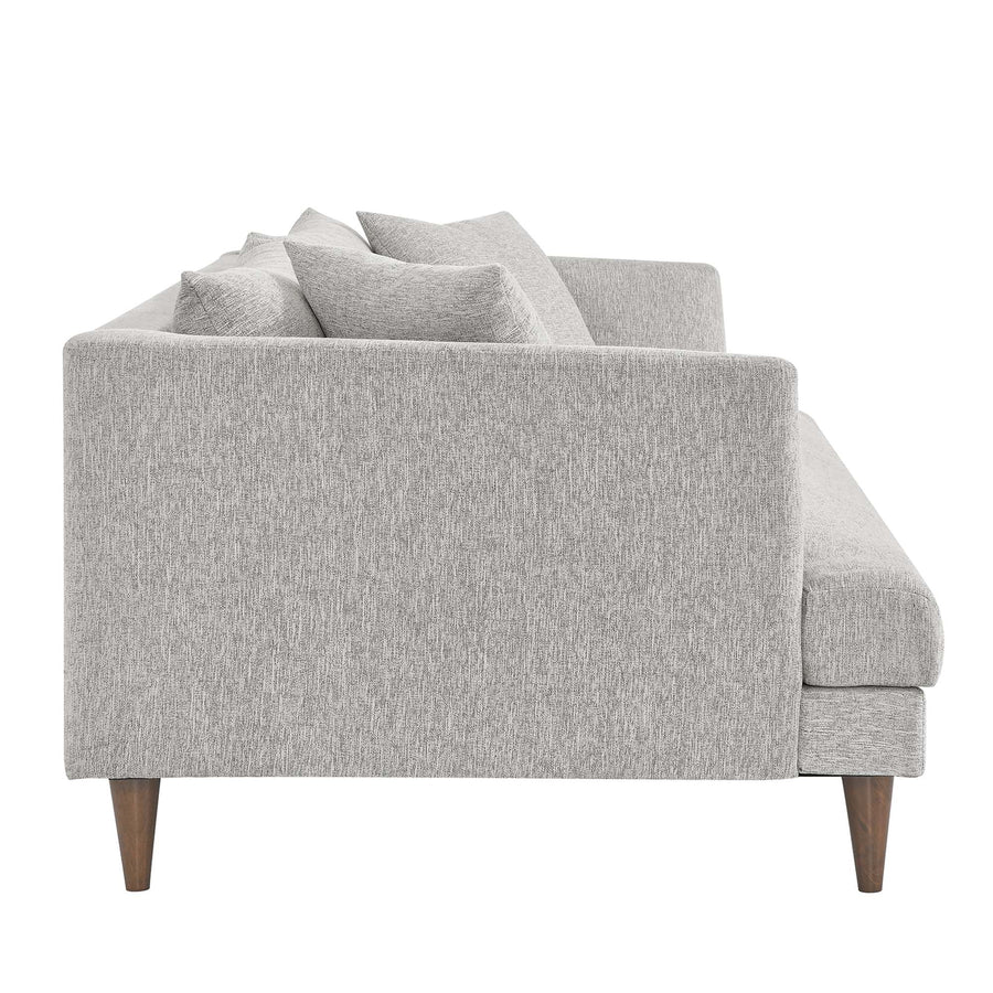 Manor Down Filled Overstuffed Sofa in Light Gray Fabric