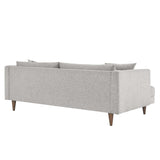 Manor Down Filled Overstuffed Sofa in Light Gray Fabric