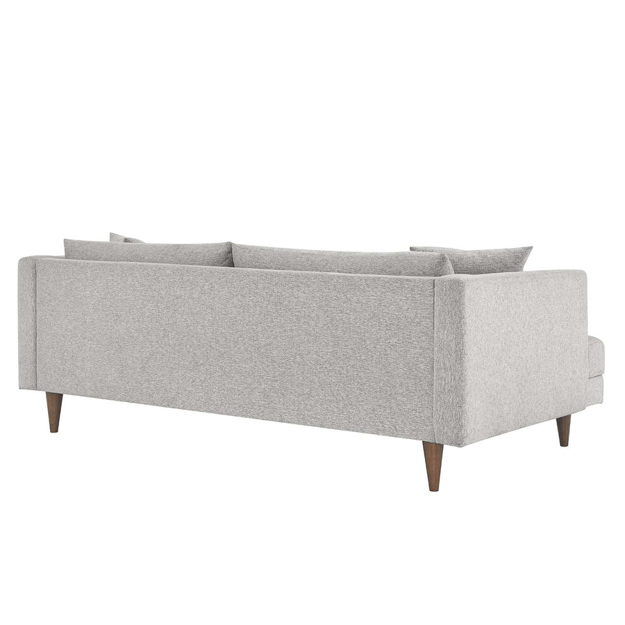 Manor Down Filled Overstuffed Sofa in Light Gray Fabric