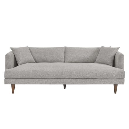 Zoya Down Filled Overstuffed Sofa in Light Gray Fabric