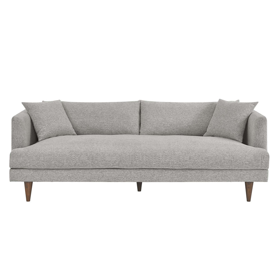 Manor Down Filled Overstuffed Sofa in Light Gray Fabric