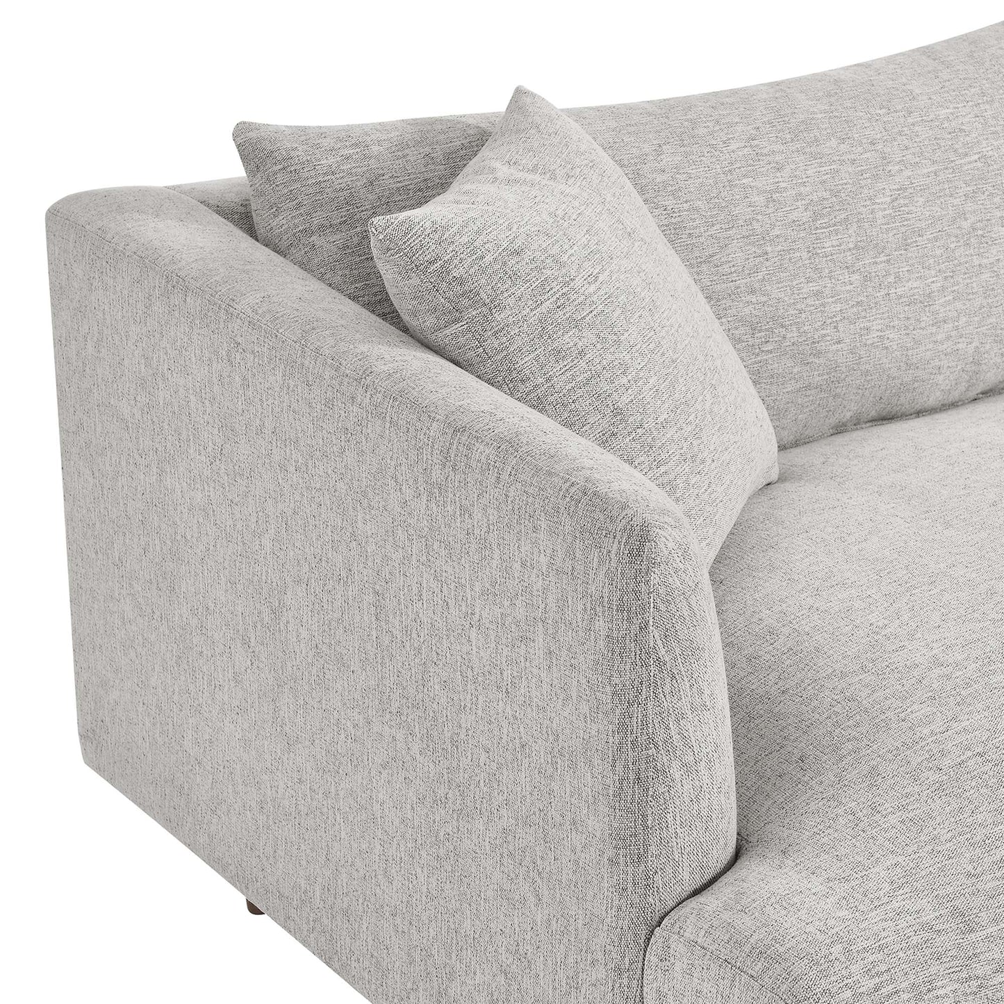 Manor Down Filled Overstuffed Sofa in Light Gray Fabric